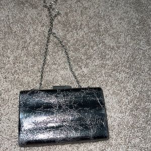 Silver clutch purse
